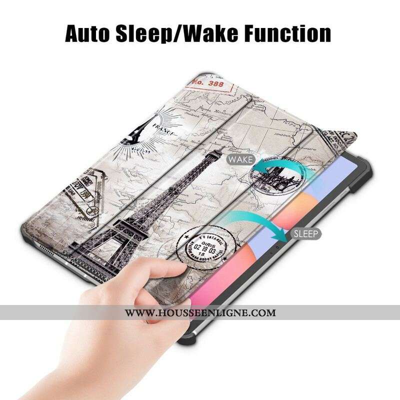 Smart Case Samsung Galaxy Tab S7 FE Renforcée Tour Eiffel