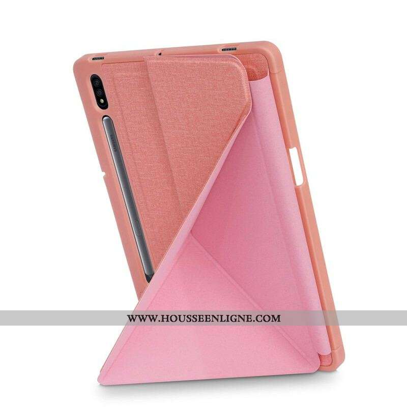Smart Case Samsung Galaxy Tab S7 FE Texture Tissu Origami