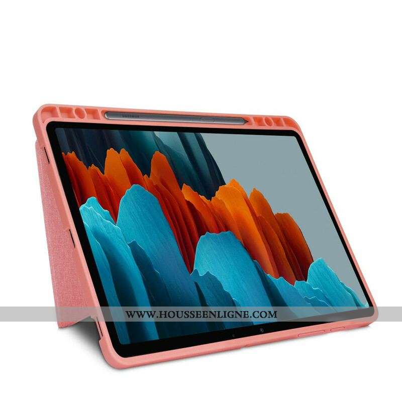Smart Case Samsung Galaxy Tab S7 FE Texture Tissu Origami