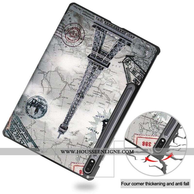 Smart Case Samsung Galaxy Tab S7 FE Tour Eiffel Porte-Stylet