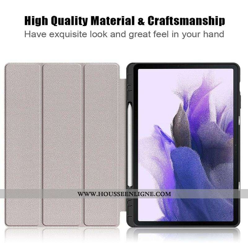 Smart Case Samsung Galaxy Tab S7 FE Tri-Fold Porte-Stylet Renforcée