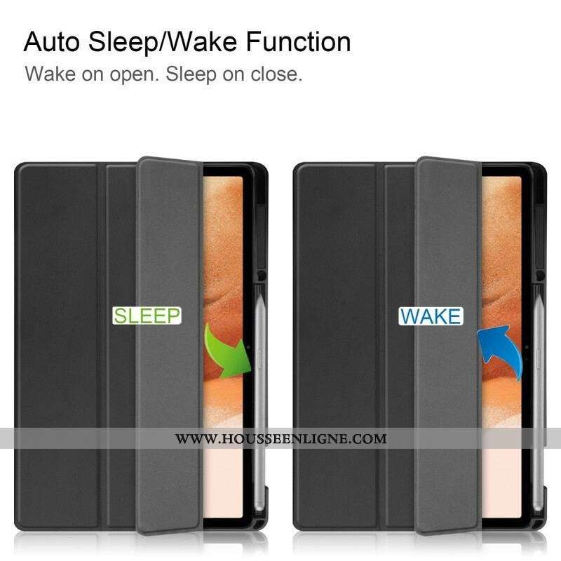 Smart Case Samsung Galaxy Tab S7 FE Tri Fold Porte-Stylet