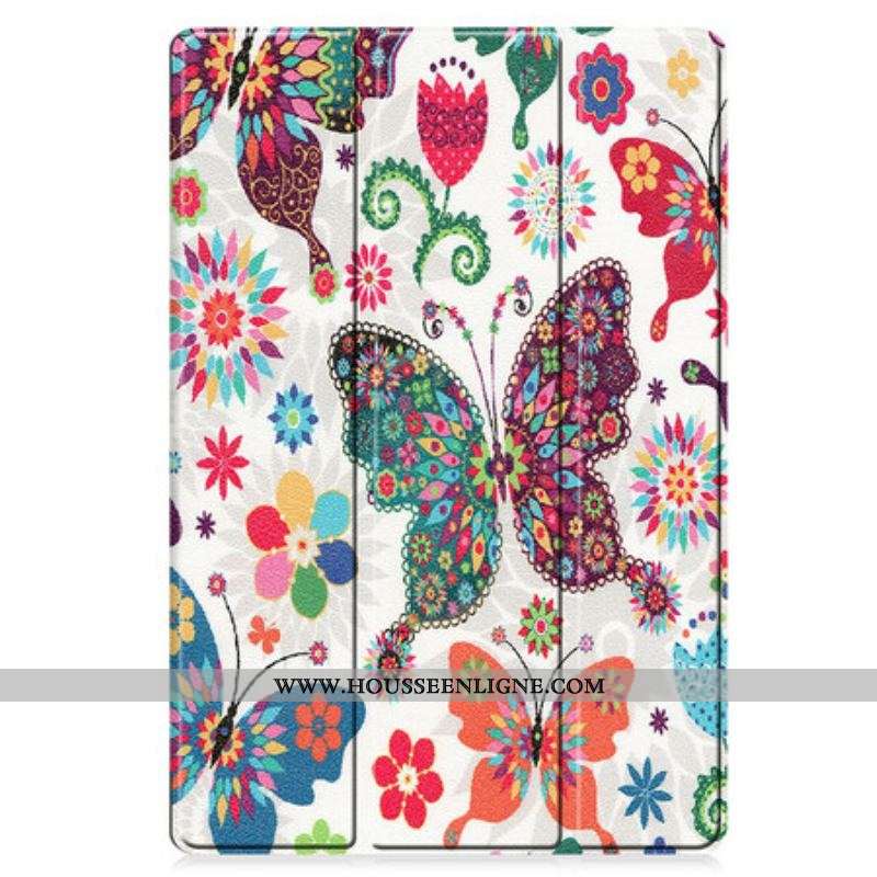 Smart Case Samsung Galaxy Tab S8 Plus / S7 Plus Renforcée Papillons et Fleurs