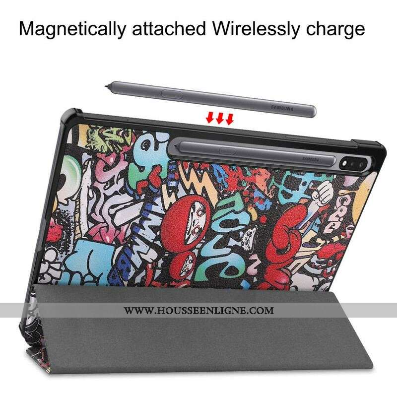 Smart Case Samsung Galaxy Tab S8 Plus / S7 Plus Renforcée graffitis