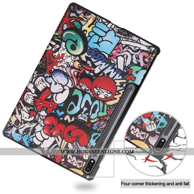 Smart Case Samsung Galaxy Tab S8 Plus / S7 Plus Renforcée graffitis