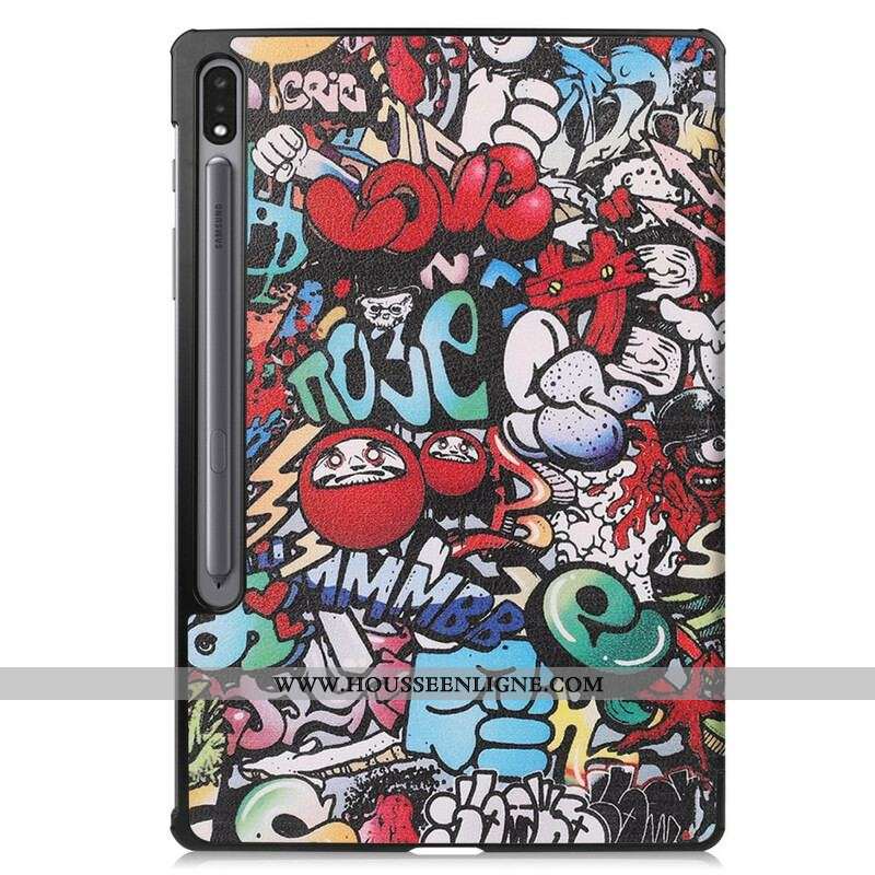Smart Case Samsung Galaxy Tab S8 Plus / S7 Plus Renforcée graffitis