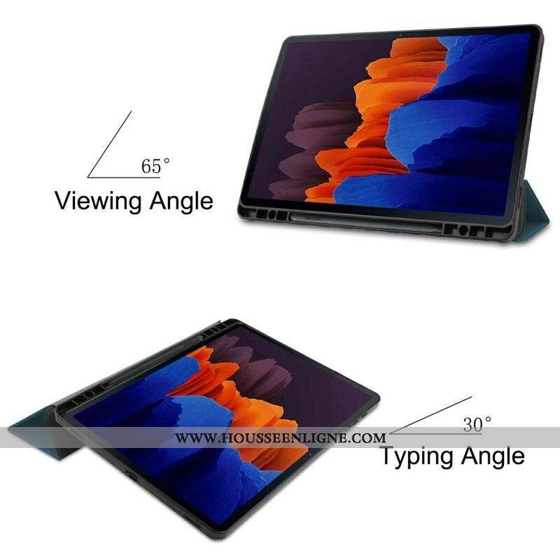 Smart Case Samsung Galaxy Tab S8 Plus / S7 Plus Trois Volets Porte-Stylet