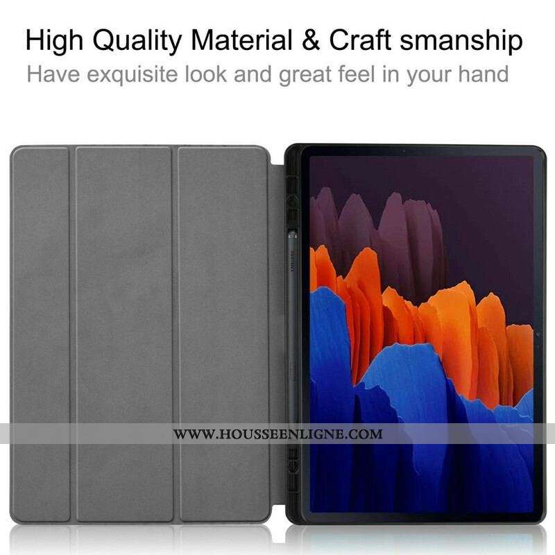 Smart Case Samsung Galaxy Tab S8 Plus / S7 Plus Trois Volets Porte-Stylet