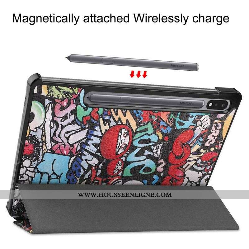 Smart Case Samsung Galaxy Tab S8 / Tab S7 Porte-Crayon Graffitis