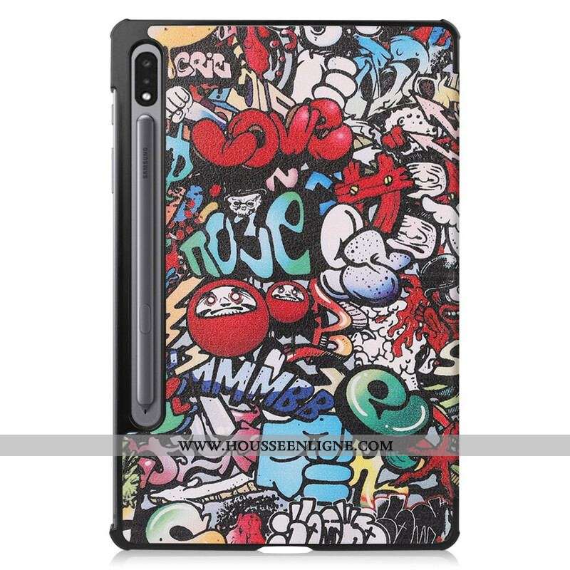 Smart Case Samsung Galaxy Tab S8 / Tab S7 Porte-Crayon Graffitis