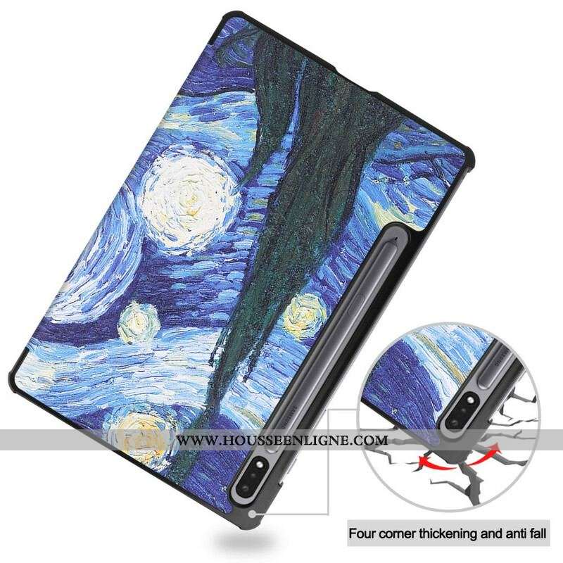 Smart Case Samsung Galaxy Tab S8 / Tab S7 Porte-Stylet Nuit Étoilée