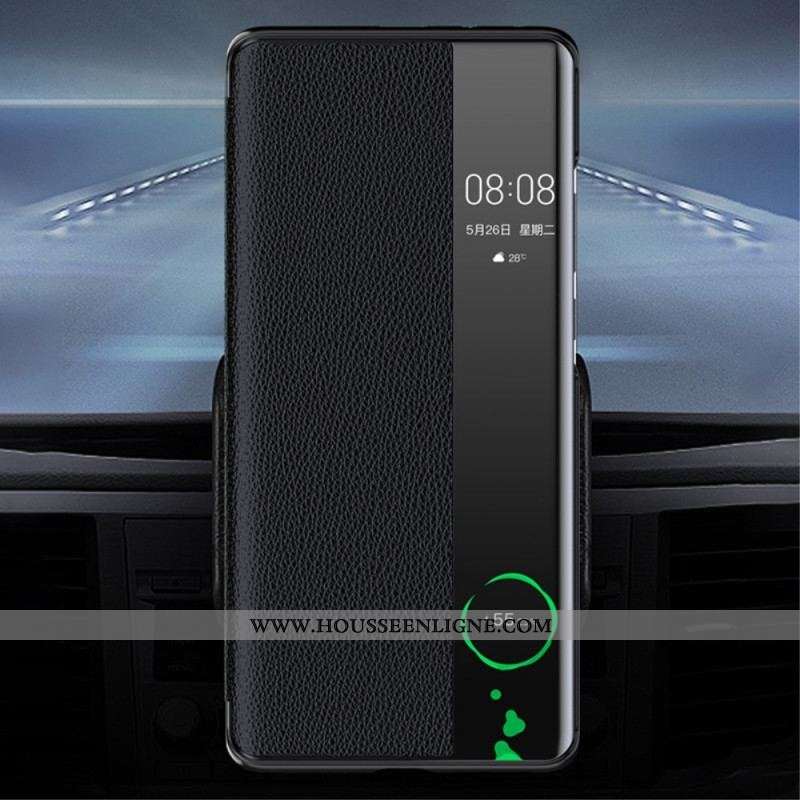 View Cover Huawei Mate 50 Pro Simili Cuir Litchi
