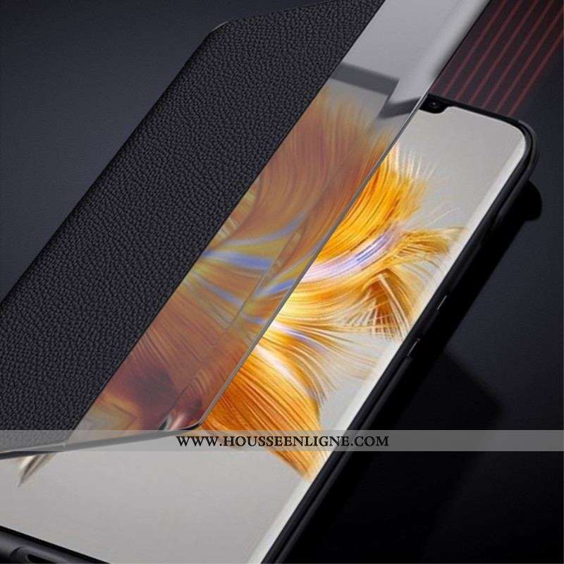View Cover Huawei Mate 50 Pro Simili Cuir Litchi
