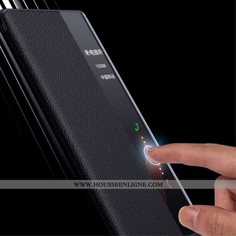 View Cover Huawei Mate 50 Pro Simili Cuir Litchi