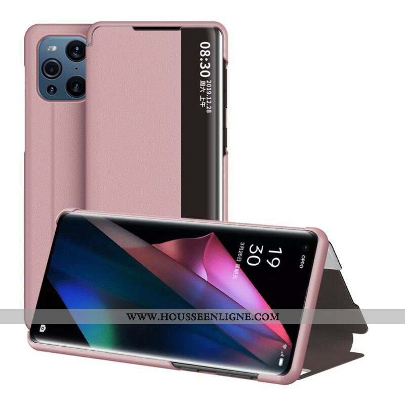 View Cover Oppo Find X3 / X3 Pro Simili Cuir Texturé