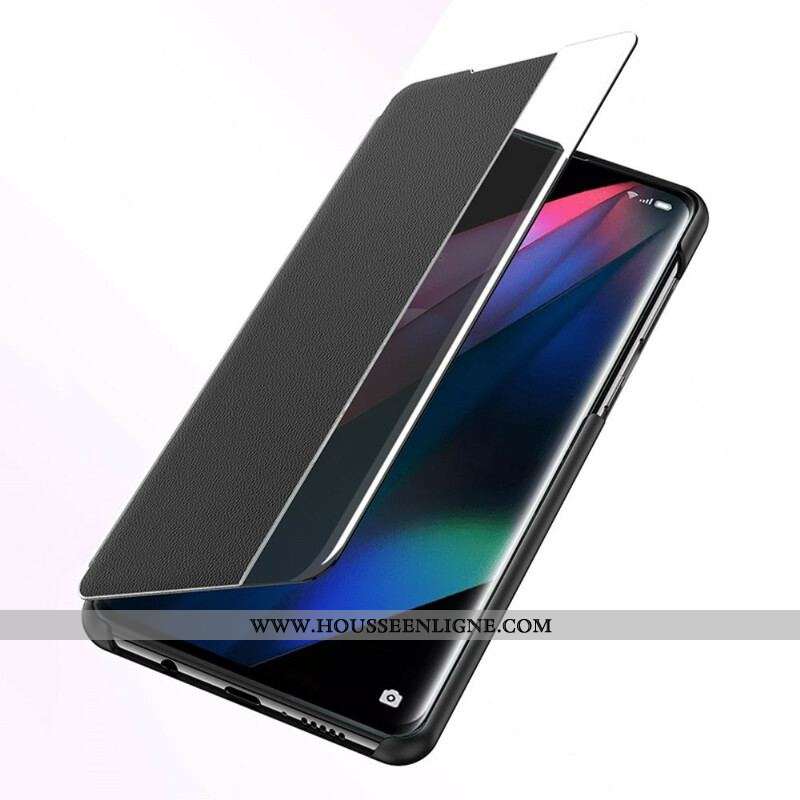 View Cover Oppo Find X3 / X3 Pro Simili Cuir Texturé