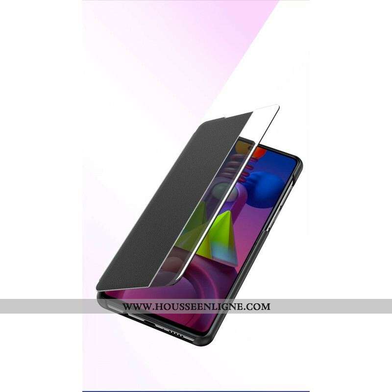 View Cover Samsung Galaxy M51 Simili Cuir Texturé
