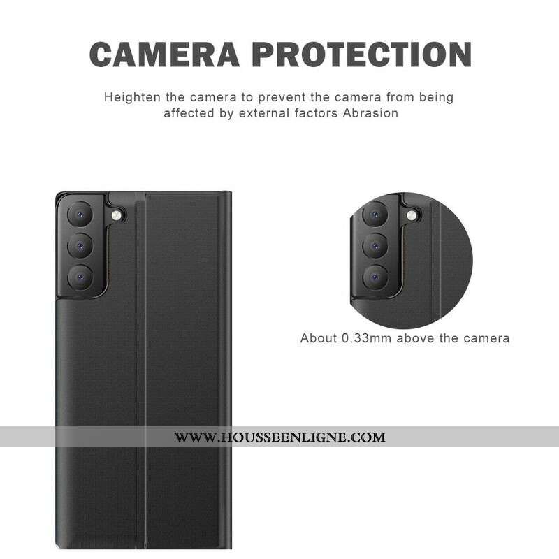 View Cover Samsung Galaxy S21 FE Effet Cuir Texturé