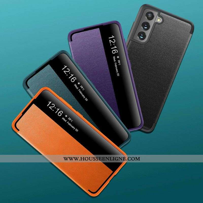 View Cover Samsung Galaxy S21 FE Simili Cuir Texturé