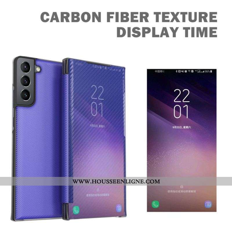 View Cover Samsung Galaxy S22 5G Fibre Carbone