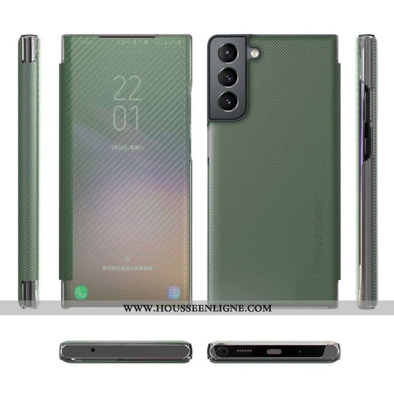 View Cover Samsung Galaxy S22 5G Fibre Carbone