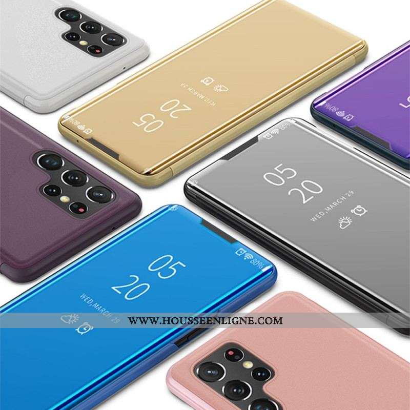 View Cover Samsung Galaxy S22 Ultra 5G Miroir et Simili Cuir