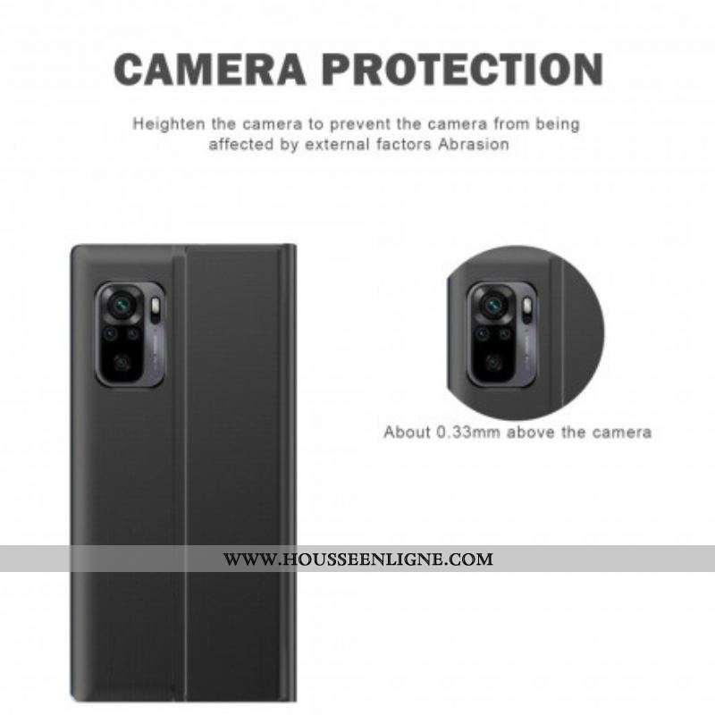 View Cover Xiaomi Redmi Note 10/10S/Poco M5s Simili Cuir Texturé