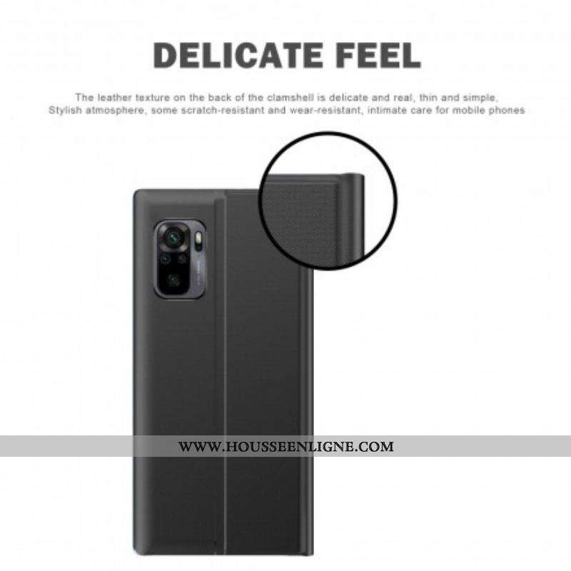 View Cover Xiaomi Redmi Note 10/10S/Poco M5s Simili Cuir Texturé