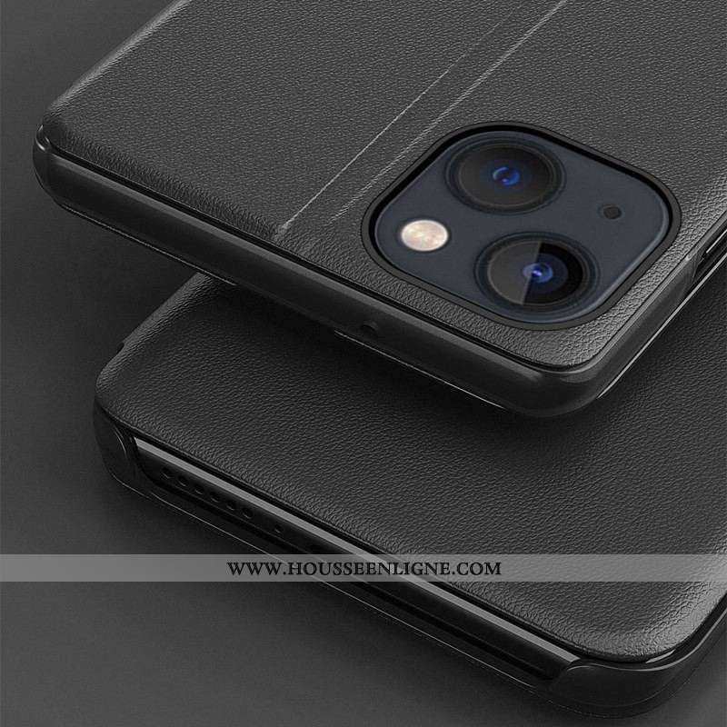 View Cover iPhone 14 Simili Cuir Texturé