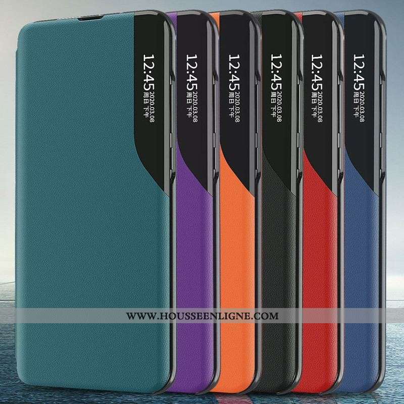 View Cover iPhone 14 Simili Cuir Texturé