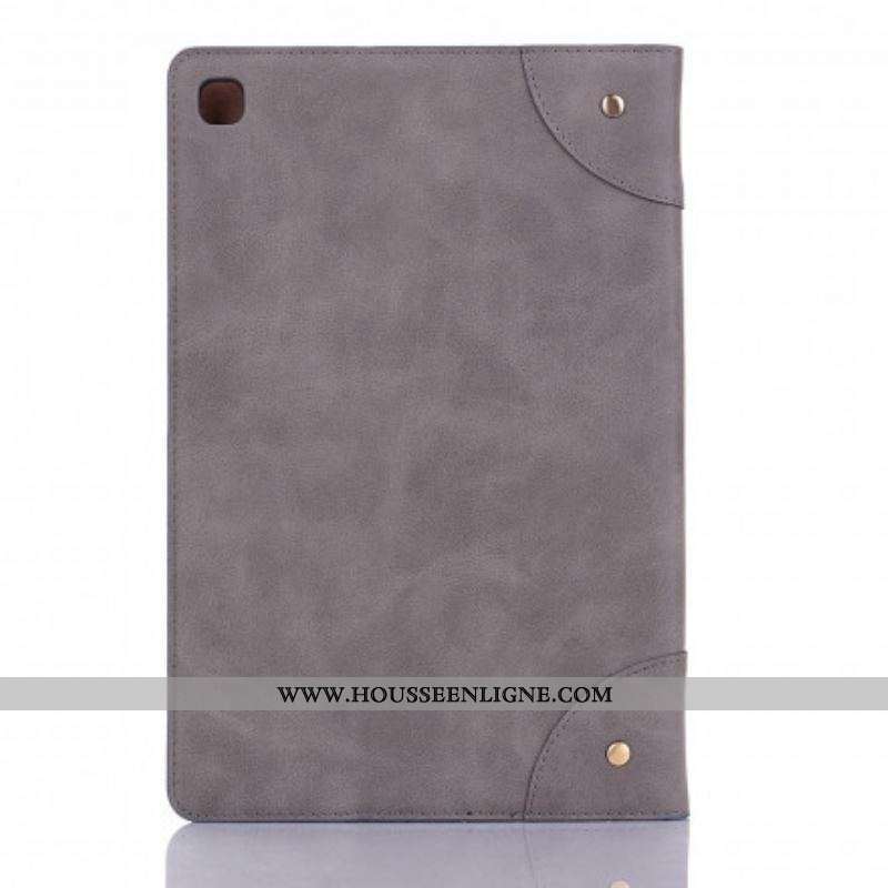 Étui Samsung Galaxy Tab A7 (2020) Simili Cuir Vintage Rivets