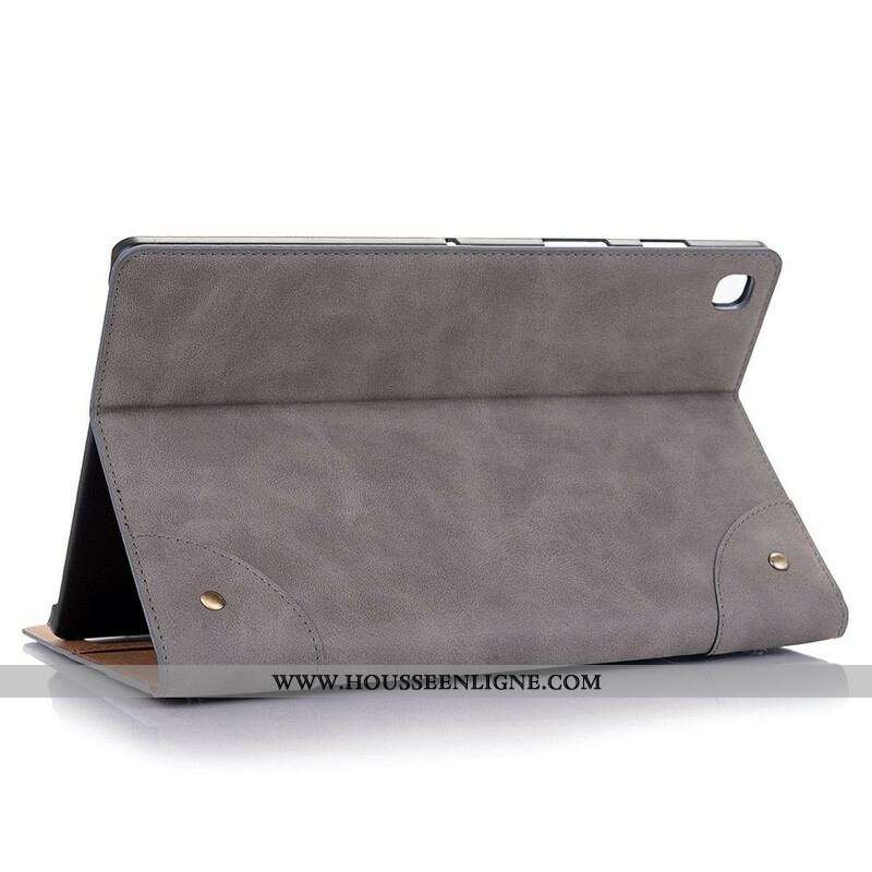 Étui Samsung Galaxy Tab A7 Lite Simili Cuir Vintage Rivets