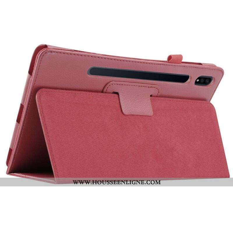 Étui Samsung Galaxy Tab S8 Plus / S7 Plus Simili Cuir Litchi