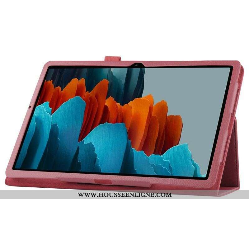 Étui Samsung Galaxy Tab S8 Plus / S7 Plus Simili Cuir Litchi