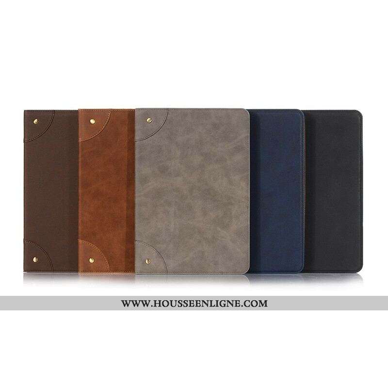 Étui Samsung Galaxy Tab S8 Plus / S7 Plus Simili Cuir Vintage Rivets