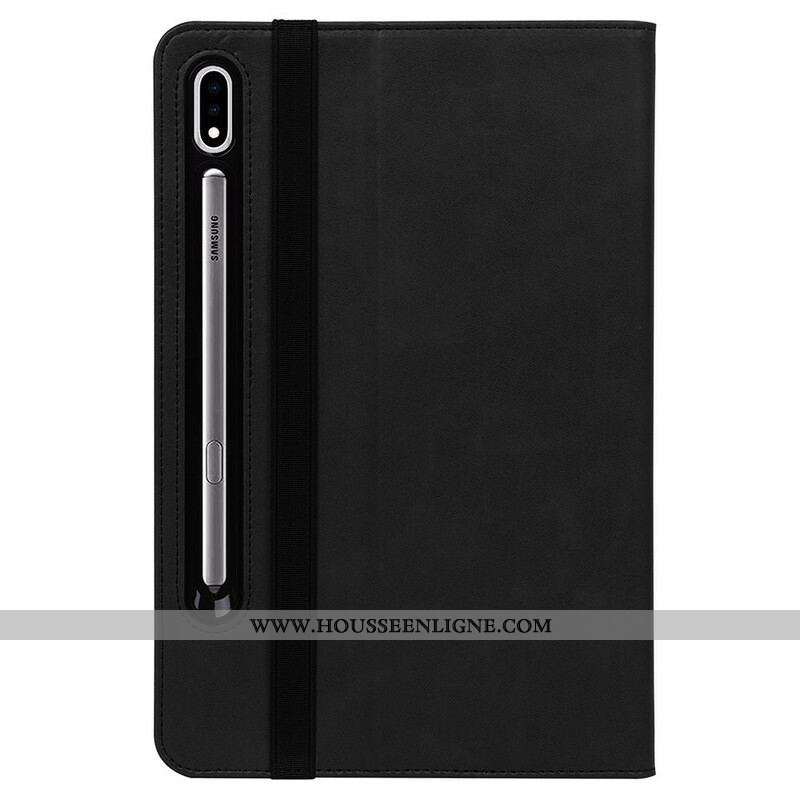 Étui Samsung Galaxy Tab S8 Plus / S7 Plus Style Cuir avec Sangle