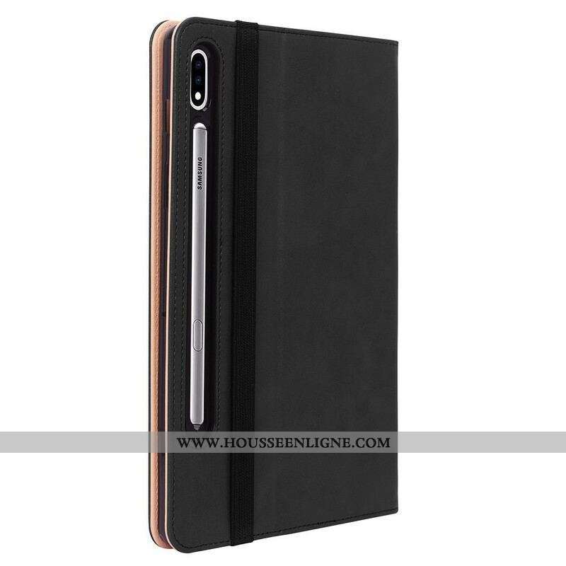 Étui Samsung Galaxy Tab S8 Plus / S7 Plus Style Cuir avec Sangle