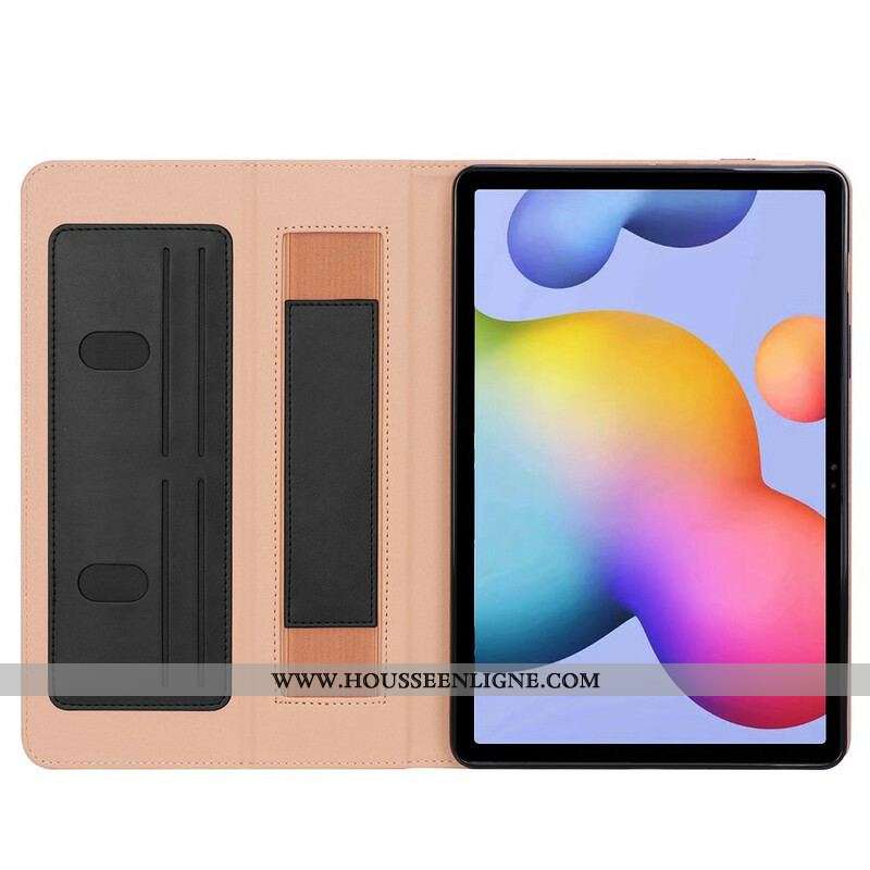 Étui Samsung Galaxy Tab S8 Plus / S7 Plus Style Cuir avec Sangle