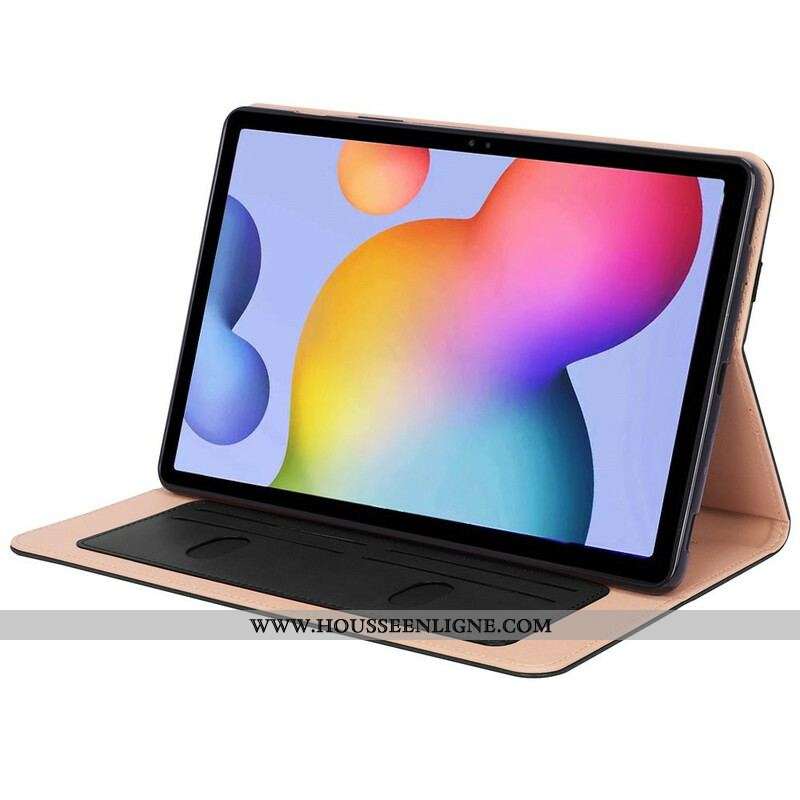 Étui Samsung Galaxy Tab S8 Plus / S7 Plus Style Cuir avec Sangle