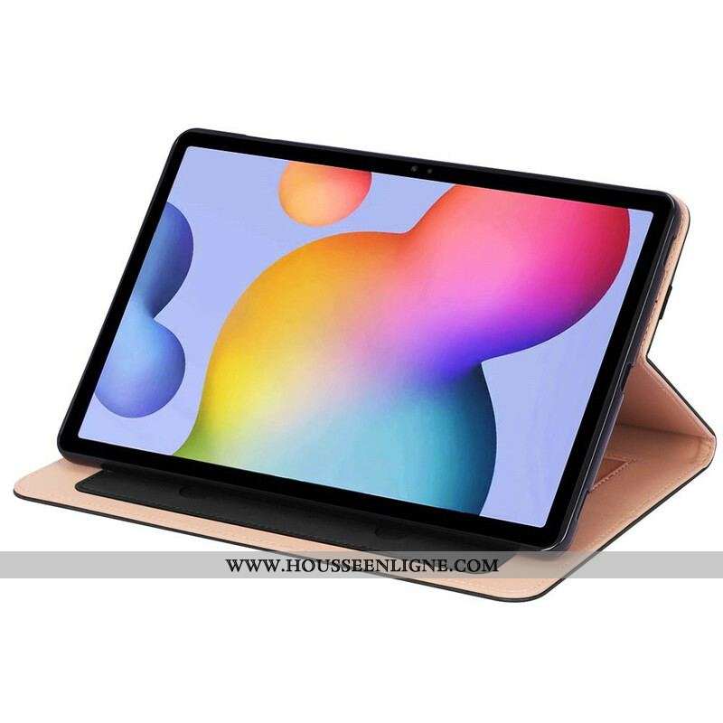 Étui Samsung Galaxy Tab S8 Plus / S7 Plus Style Cuir avec Sangle