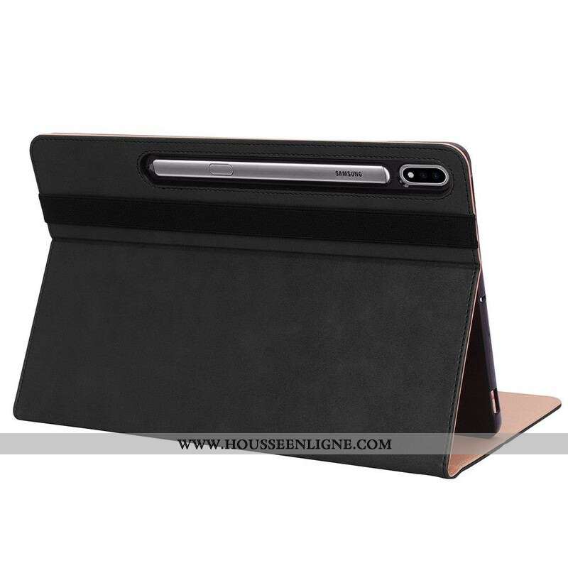 Étui Samsung Galaxy Tab S8 Plus / S7 Plus Style Cuir avec Sangle