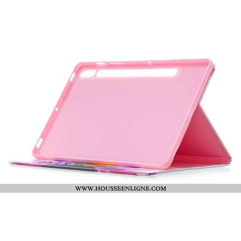 Étui Samsung Galaxy Tab S8 / Tab S7 Fleur Aquarelle