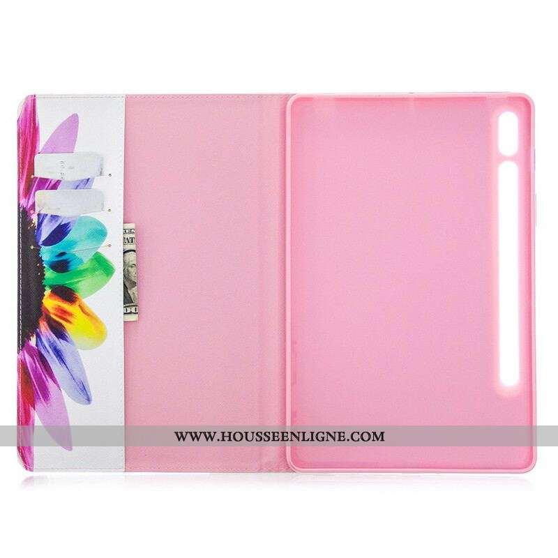 Étui Samsung Galaxy Tab S8 / Tab S7 Fleur Aquarelle