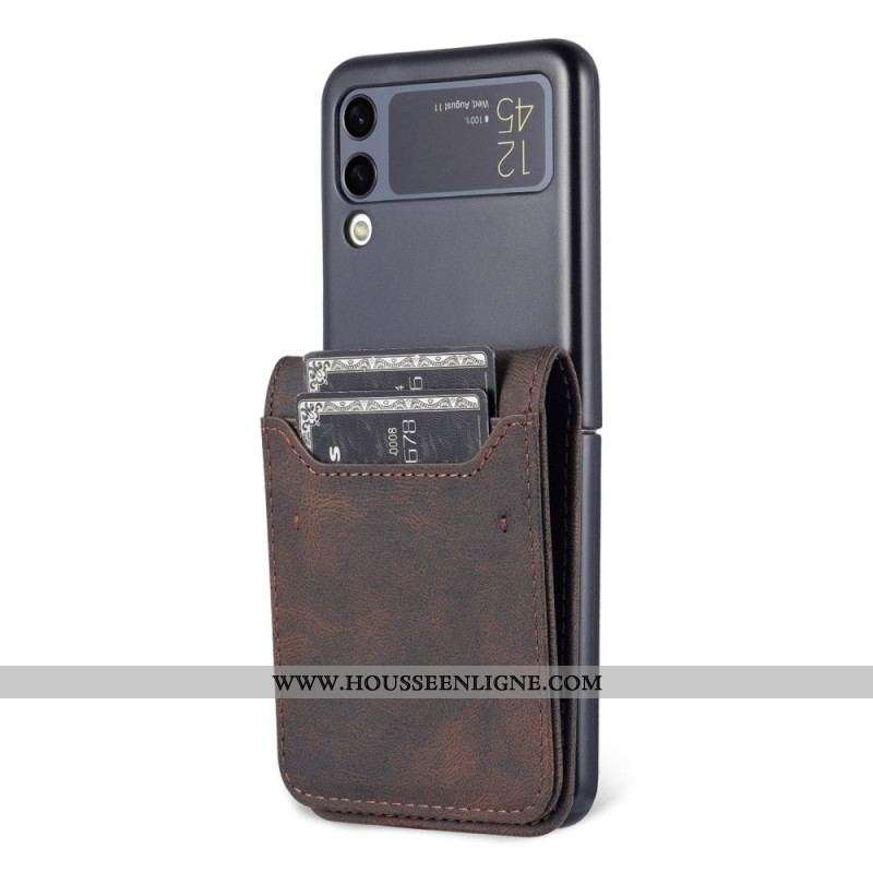 Étui Samsung Galaxy Z Flip 3 5G Effet Cuir Porte-Cartes et Sangle AZNS