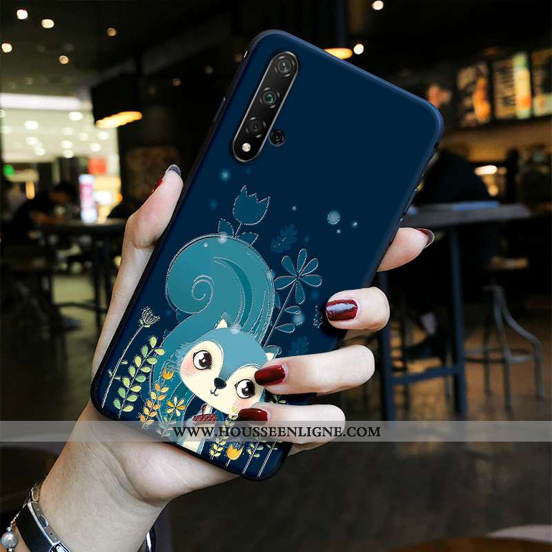 Coque Honor 20 Charmant Tendance Créatif Gaufrage Protection Petit Vert Verte