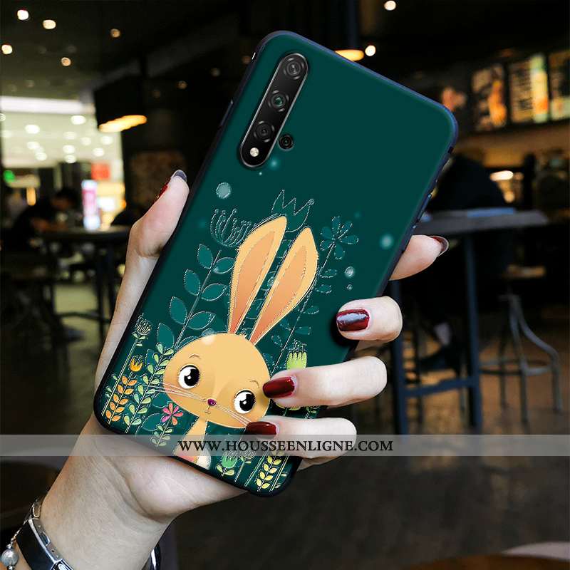 Coque Honor 20 Charmant Tendance Créatif Gaufrage Protection Petit Vert Verte
