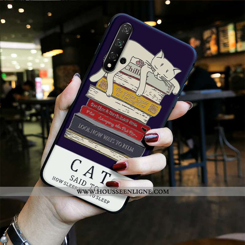 Coque Honor 20 Charmant Tendance Créatif Gaufrage Protection Petit Vert Verte