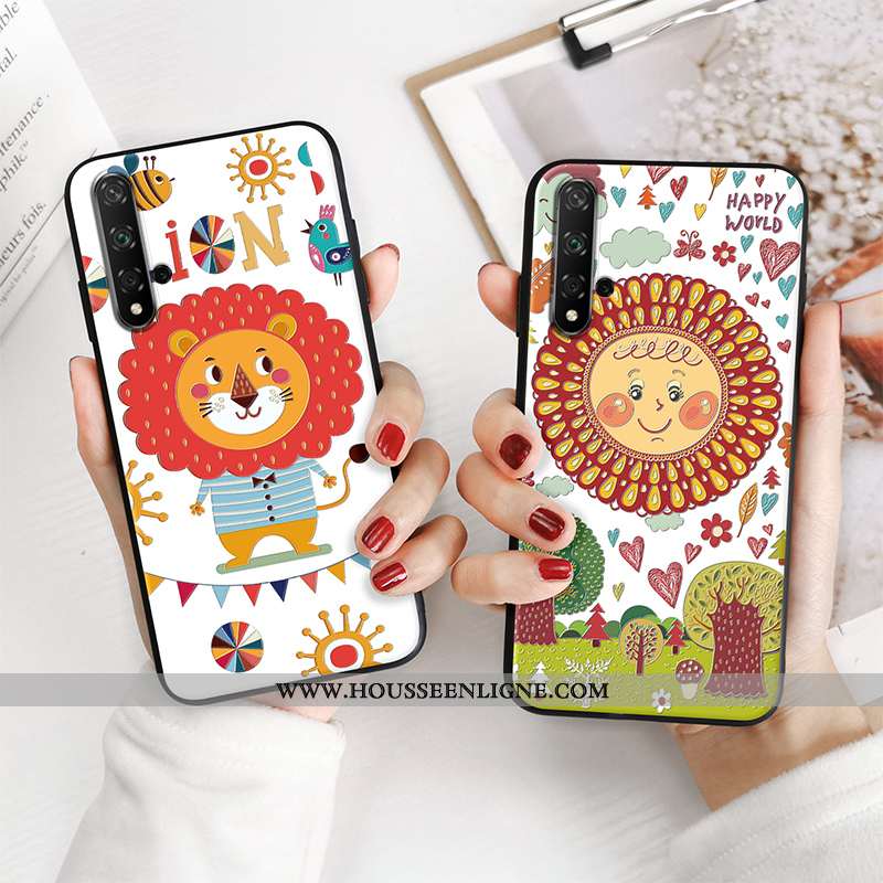 Coque Honor 20 Charmant Tendance Créatif Gaufrage Protection Petit Vert Verte