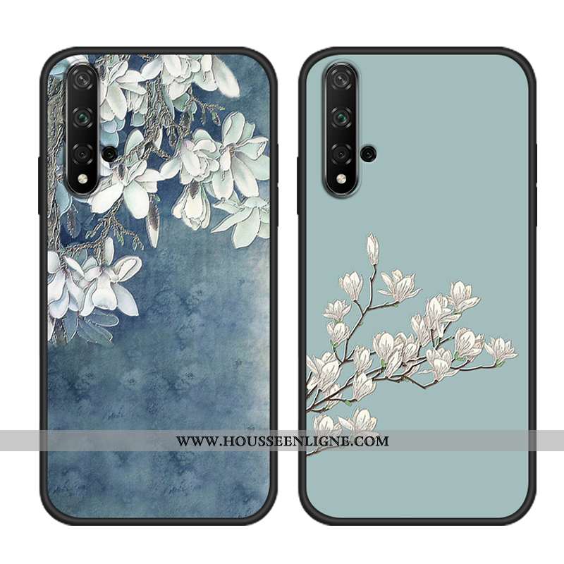 Coque Honor 20 Charmant Tendance Créatif Gaufrage Protection Petit Vert Verte
