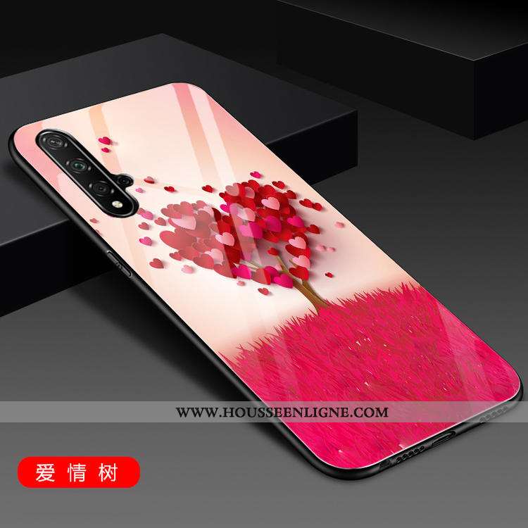 Coque Honor 20 Créatif Tendance Verre Téléphone Portable Tout Compris Simple Rouge